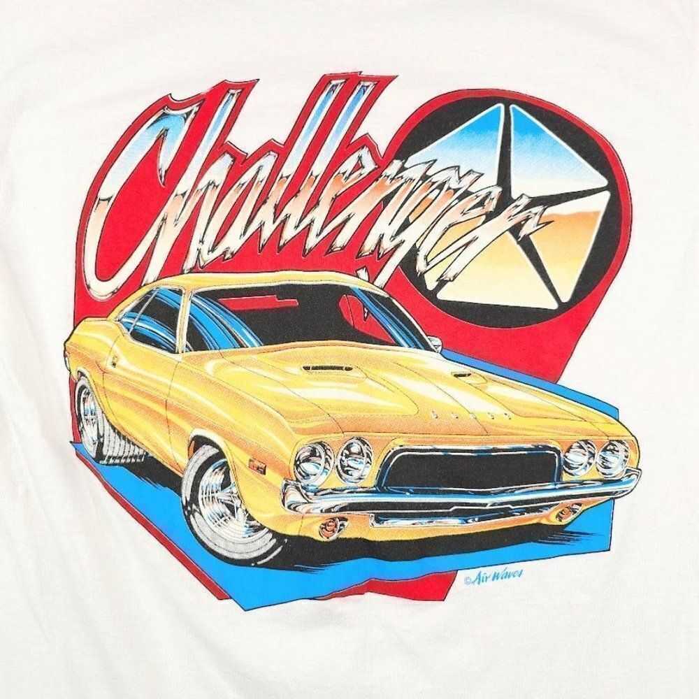 Vintage Dodge Challenger T Shirt Mens Size Medium 80s 90s Muscle Car - Picture 2 of 6